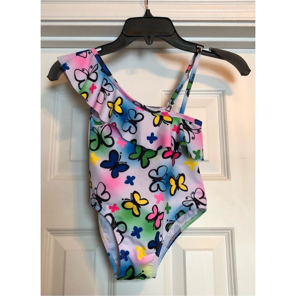 BEAUTY U - Girls Sz 5 - 6 Off-the-Shoulder Butterfly Swimsuit